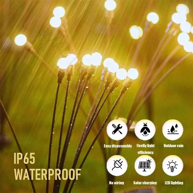 Solar Firefly Garden Lights Swaying Starburst LED Outdoor Landscape Decor