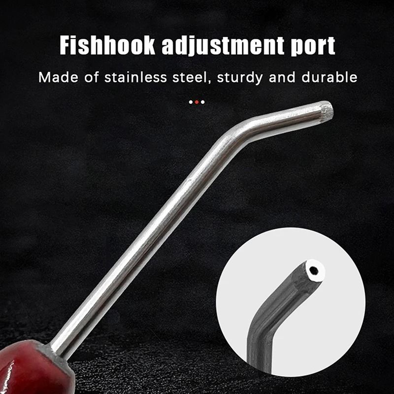 Stainless Steel Squid Jig Hook Adjuster Tool with Wooden Handle