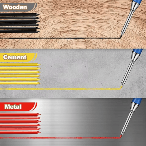 2.8mm Carpenter Mechanical Pencil Set – Long Head Marking Tool with Sharpener