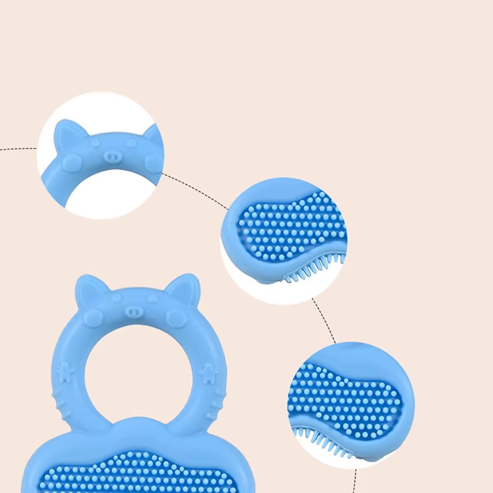 Silicone Baby Teether Ring Cute Animal Shape Soothing Chew Toy