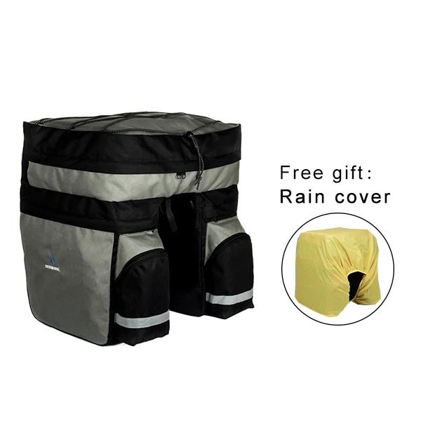 Roswheel 60L Bicycle Rear Seat Trunk Bag Double Pannier with Rain Cover