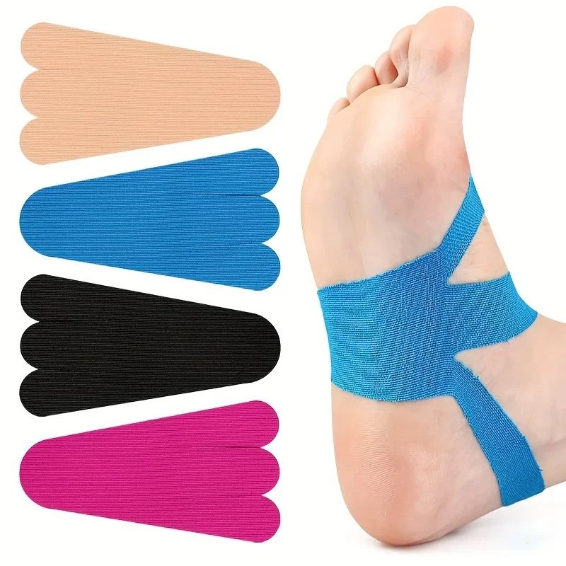 10-Piece Pre-Cut Elastic Foot Support Kinesiology Tape for High-Performance Athletic Recovery
