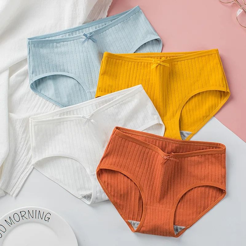 Womens Cotton Breathable Brief Underwear Soft Stretch Everyday Panties Six Piece Set