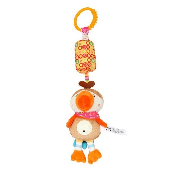 Baby Plush Stroller Toy Hanging Rattle Mobile with Cartoon Animals