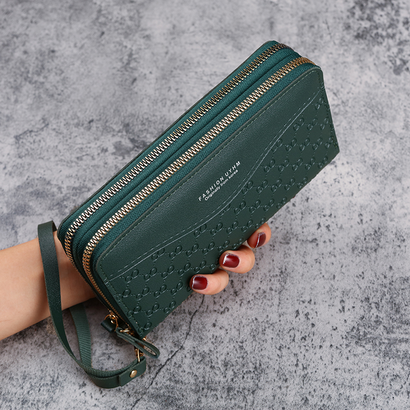 Fashion Embossed Ladies Long Zipper Wallet, New Purse, Large Capacity Mobile Phone Pocket
