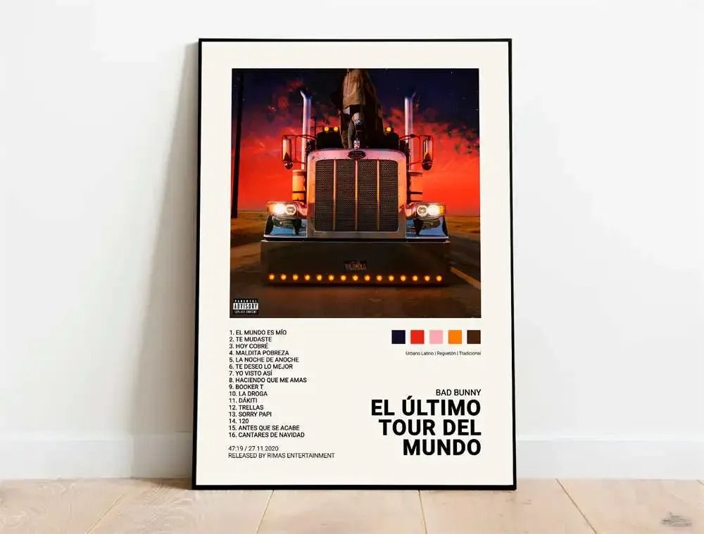 Latin Rap Music Poster Canvas Album Cover Aesthetic Wall Art Print