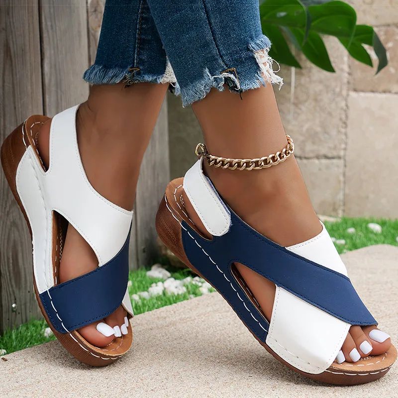 Womens Soft Heels Peep Toe Sandals Lightweight Wedges Summer Shoes