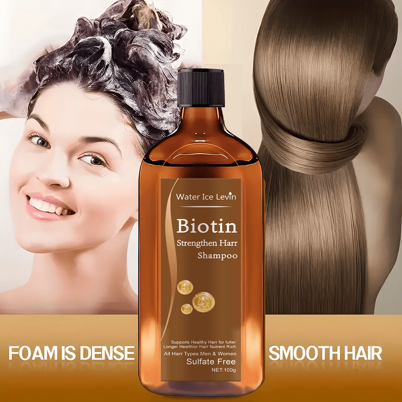 Biotin Hair Growth Shampoo for Thicker Stronger Looking Hair Anti Hair Loss Care