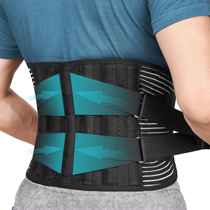 Back Braces for Lower Back Pain Relief Breathable, Anti-Skid Lumbar Support Belt with Stays and Holes