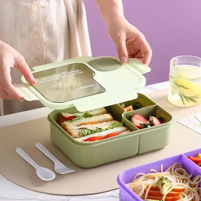 Kid's Bento Lunch Box with Integrated Tableware