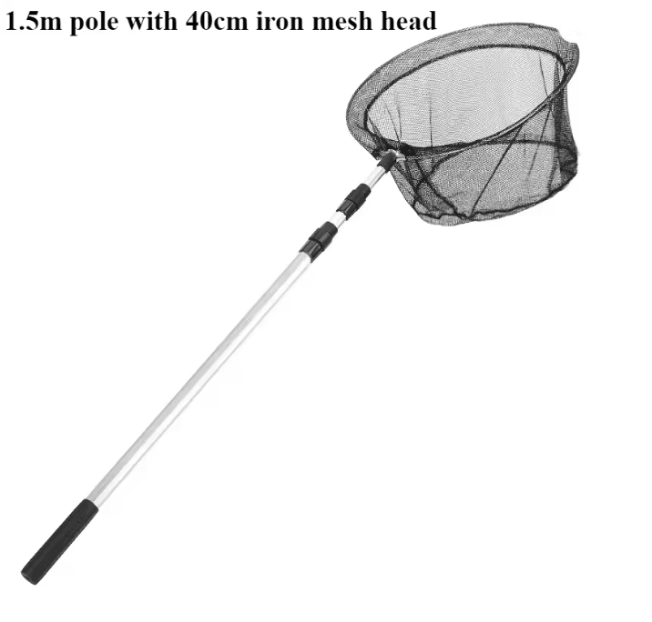 Telescopic Fishing Net Aluminum Alloy Folding Landing Net with Rubber Handle