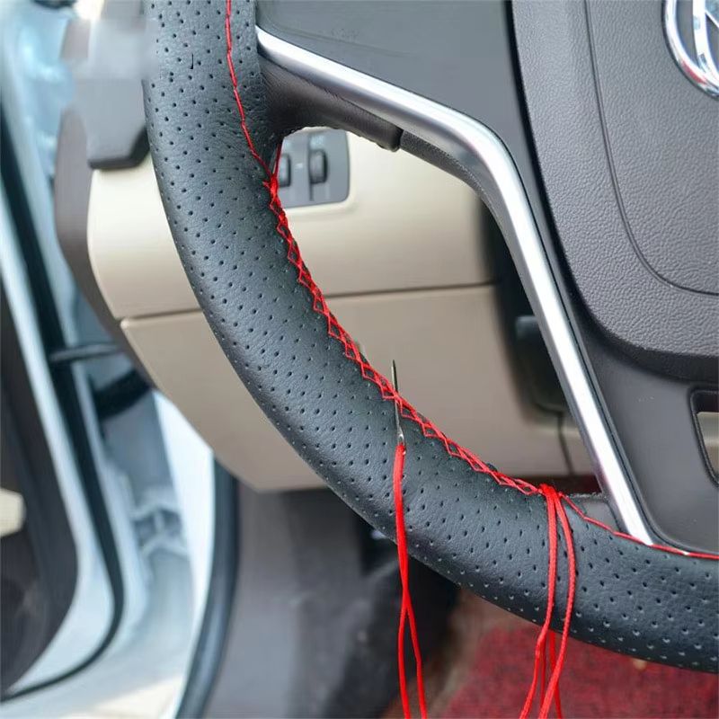 DIY Car Steering Wheel Cover Kit in Artificial Leather With Needle & Braid Thread