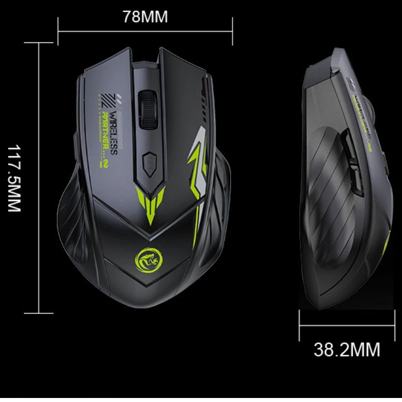Dual-Mode Wireless Gaming Mouse – 2.4G & Bluetooth 5.4 Rechargeable 1600DPI PC Mouse