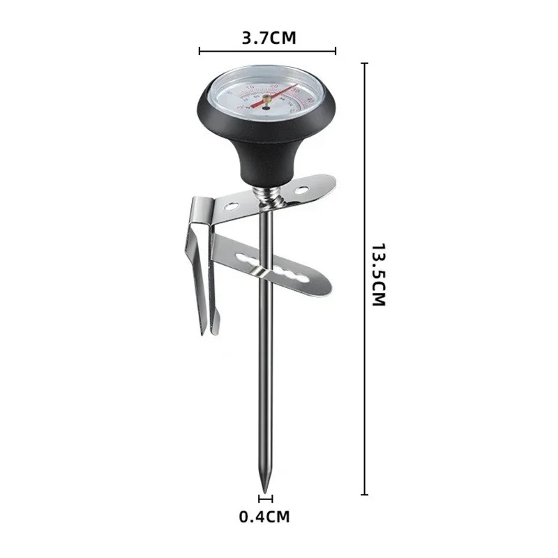 Stainless Steel Milk Frothing Jug with Thermometer – Instant Read Barista Thermometer