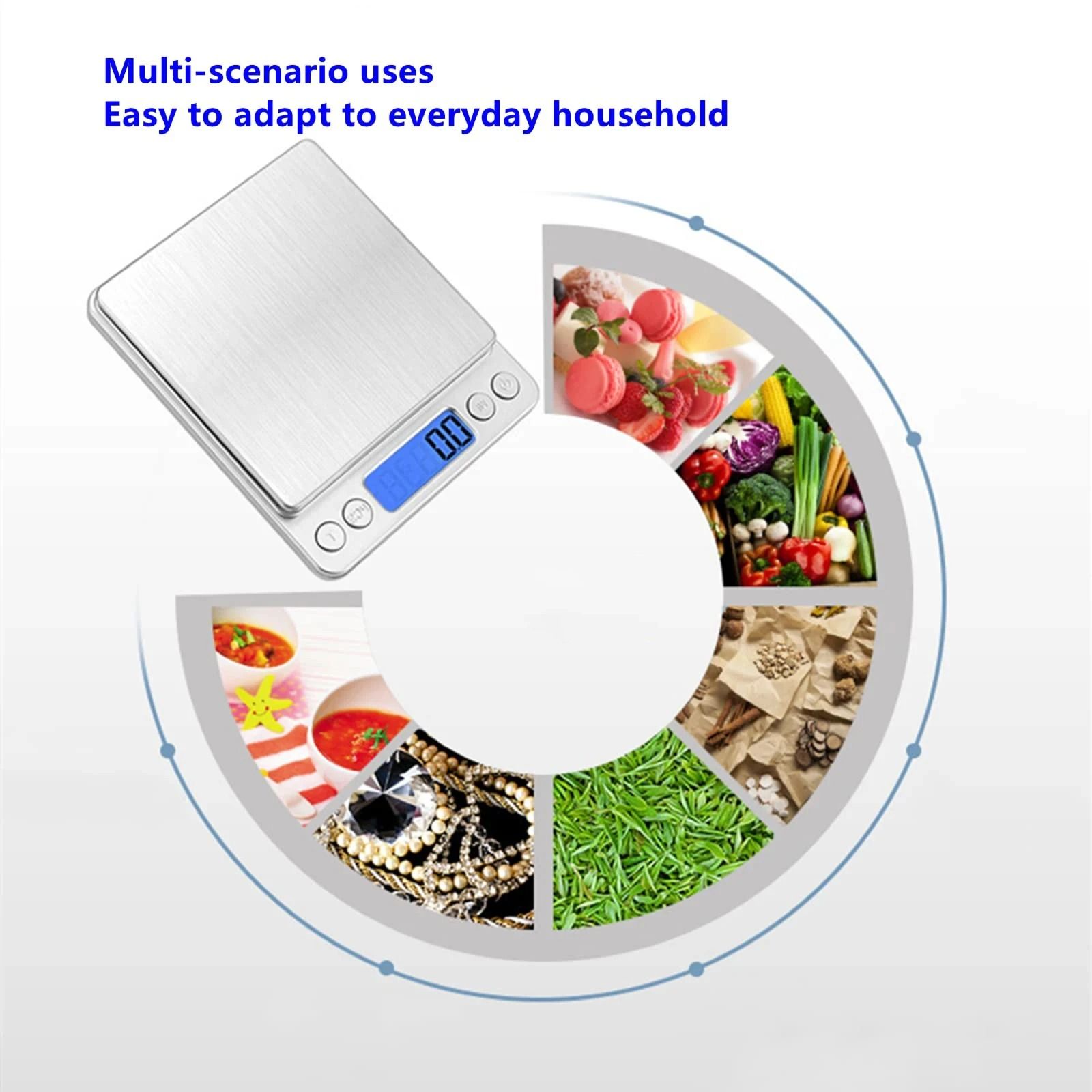 Digital Kitchen Scale 500g 0.01g Small Jewelry Scale with LCD and Tare