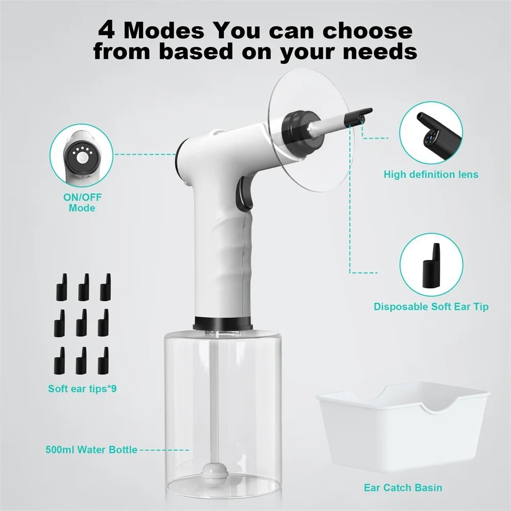 Electric Ear Cleaner Kit with Adjustable Spray – Safe Ear Wax Removal Irrigation Tool