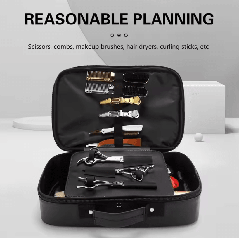 Salon Barber Tool Storage Bag Portable Beauty Carrying Case and Scissor Organizer for Hair and Makeup Products