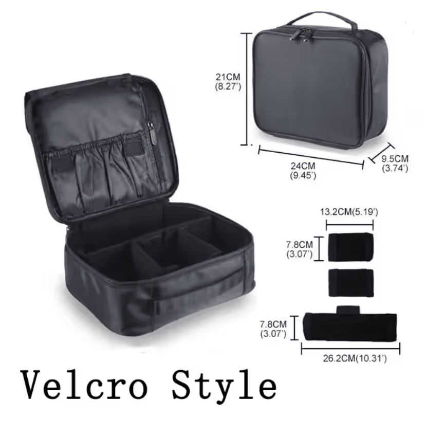 EmbroiLuxe Waterproof Embroidered Makeup Bag Large Capacity Travel Cosmetic Case