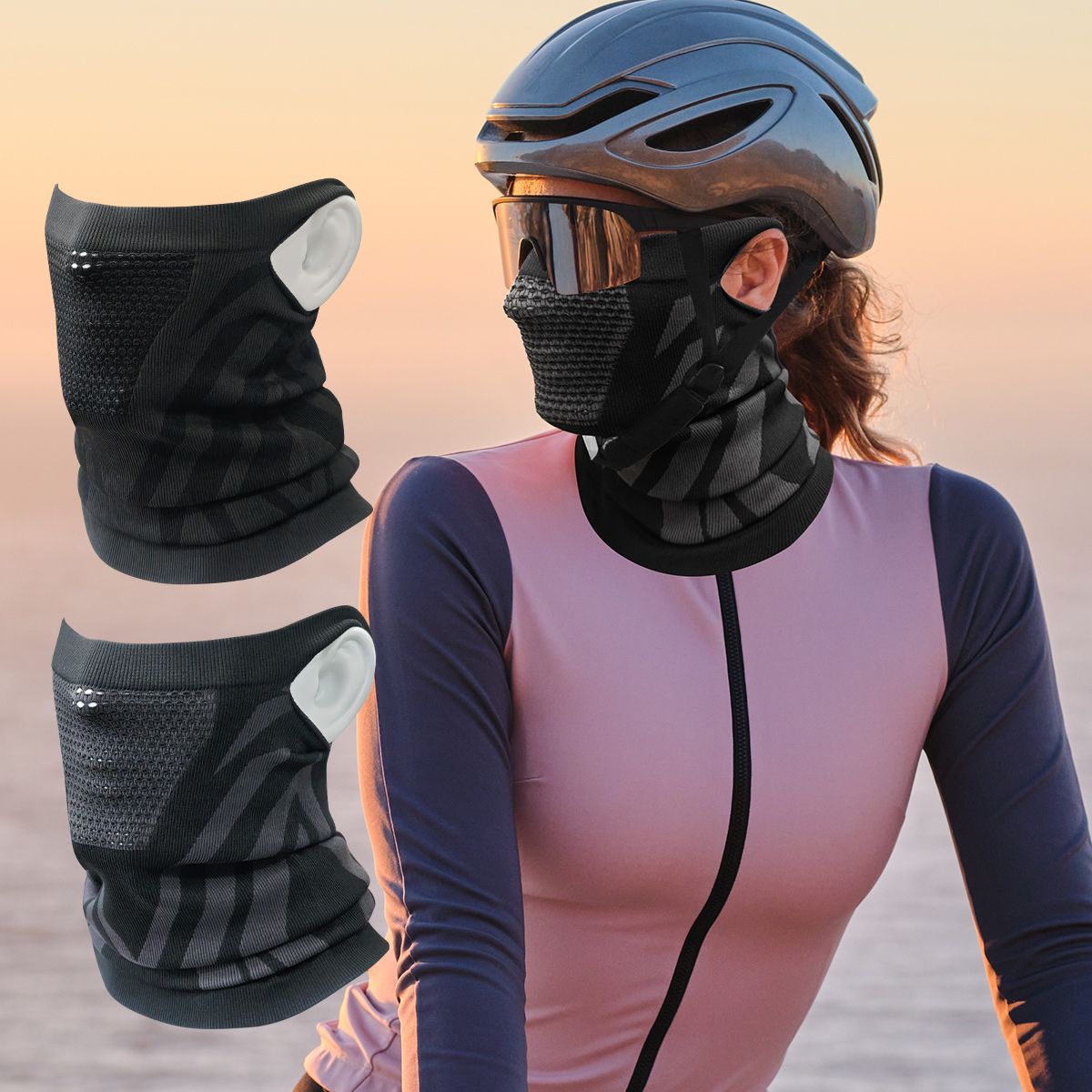 Balaclava Ear-Loops Anti-shedding, Winter Neck Warmer Gaiter, Windproof Face Mask for Ski Snowboard