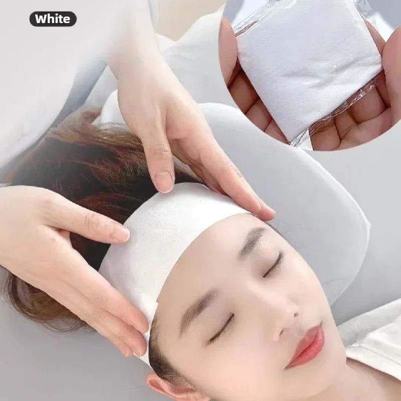 50PCS Disposable Spa Headbands Soft Non Woven Facial Hair Bands