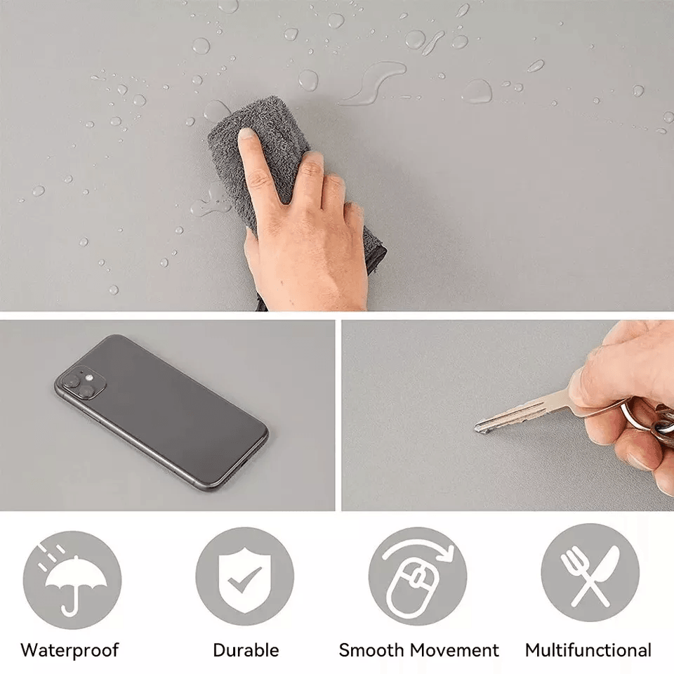 Leather Office Desk Mat, Waterproof Computer Desk Pad & Large Mouse Pad with Non-Slip Base for Home & Office