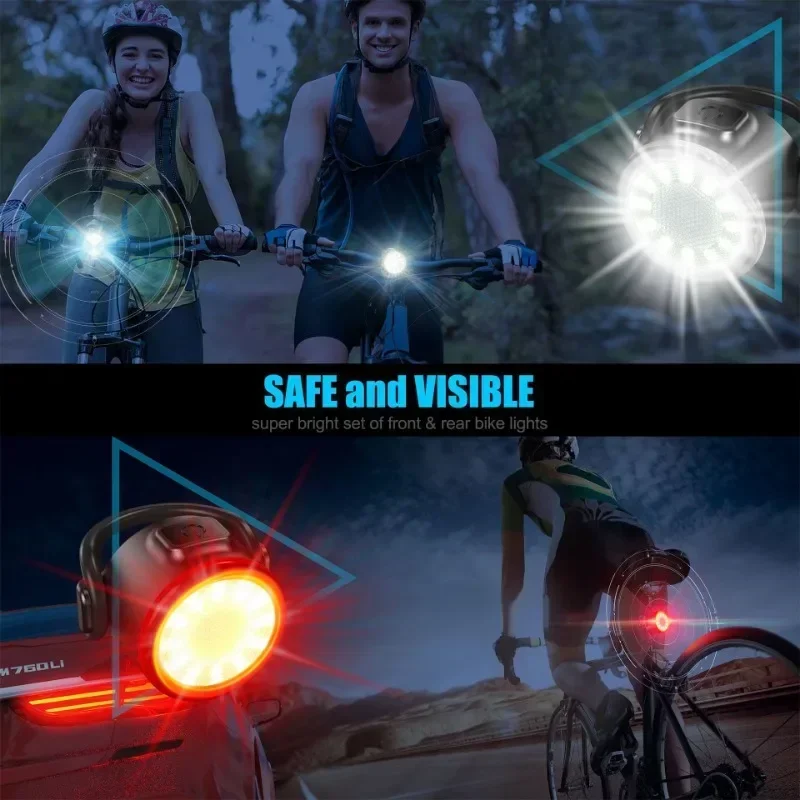 LED Bicycle Taillights Waterproof Rear Lamp, MTB Bike Light Battery Powered, Cycling Safety Warning Headlight