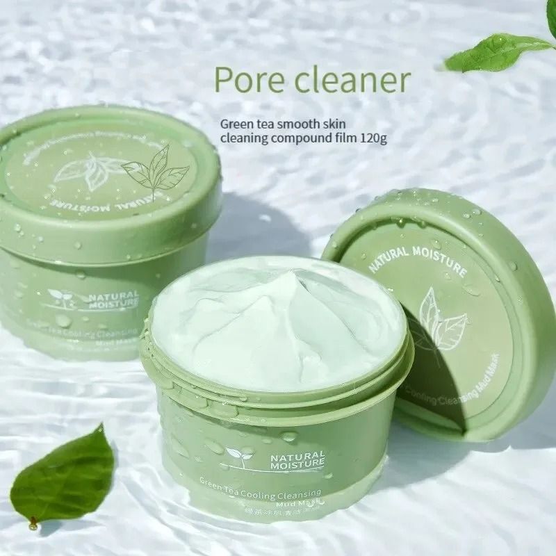 Green Tea Ice Mud Mask Cleansing Moisturizing Oil Control Blackhead Removal Facial Mask 120g
