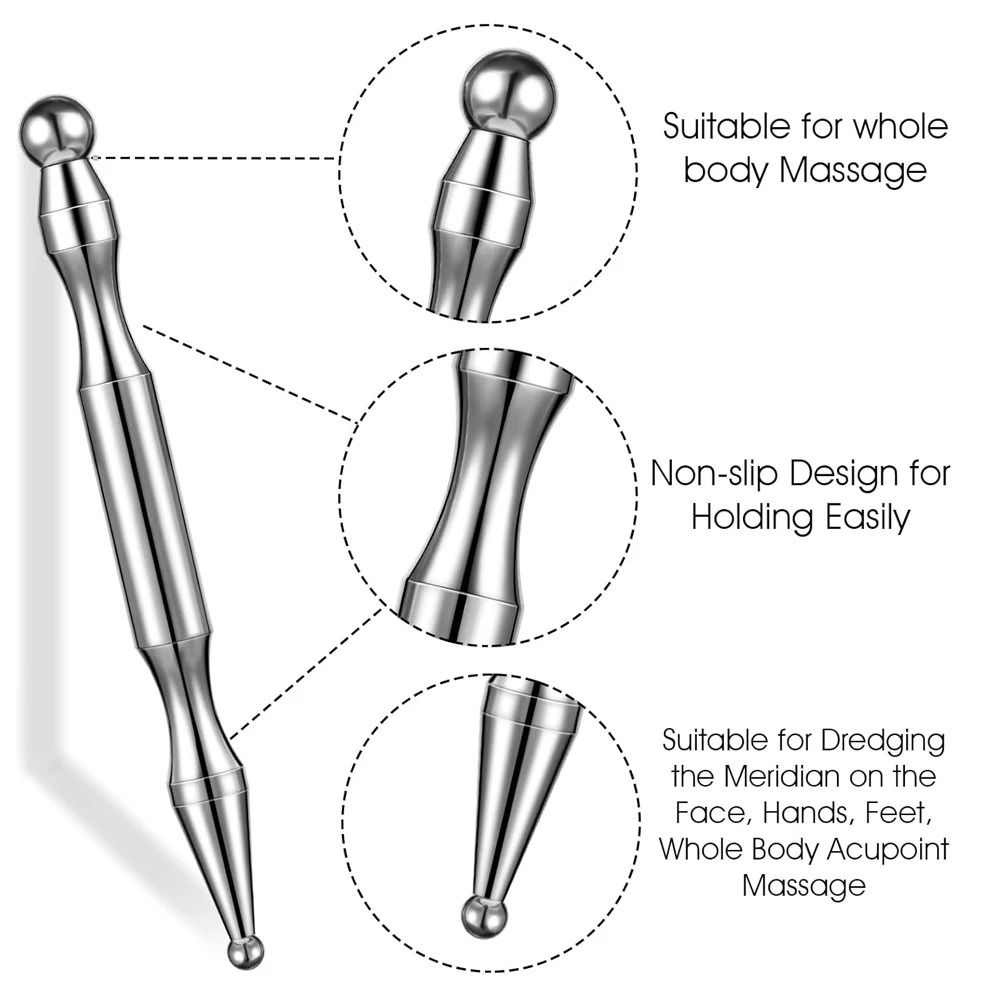 Stainless Steel Dual Head Acupressure Massage Bar