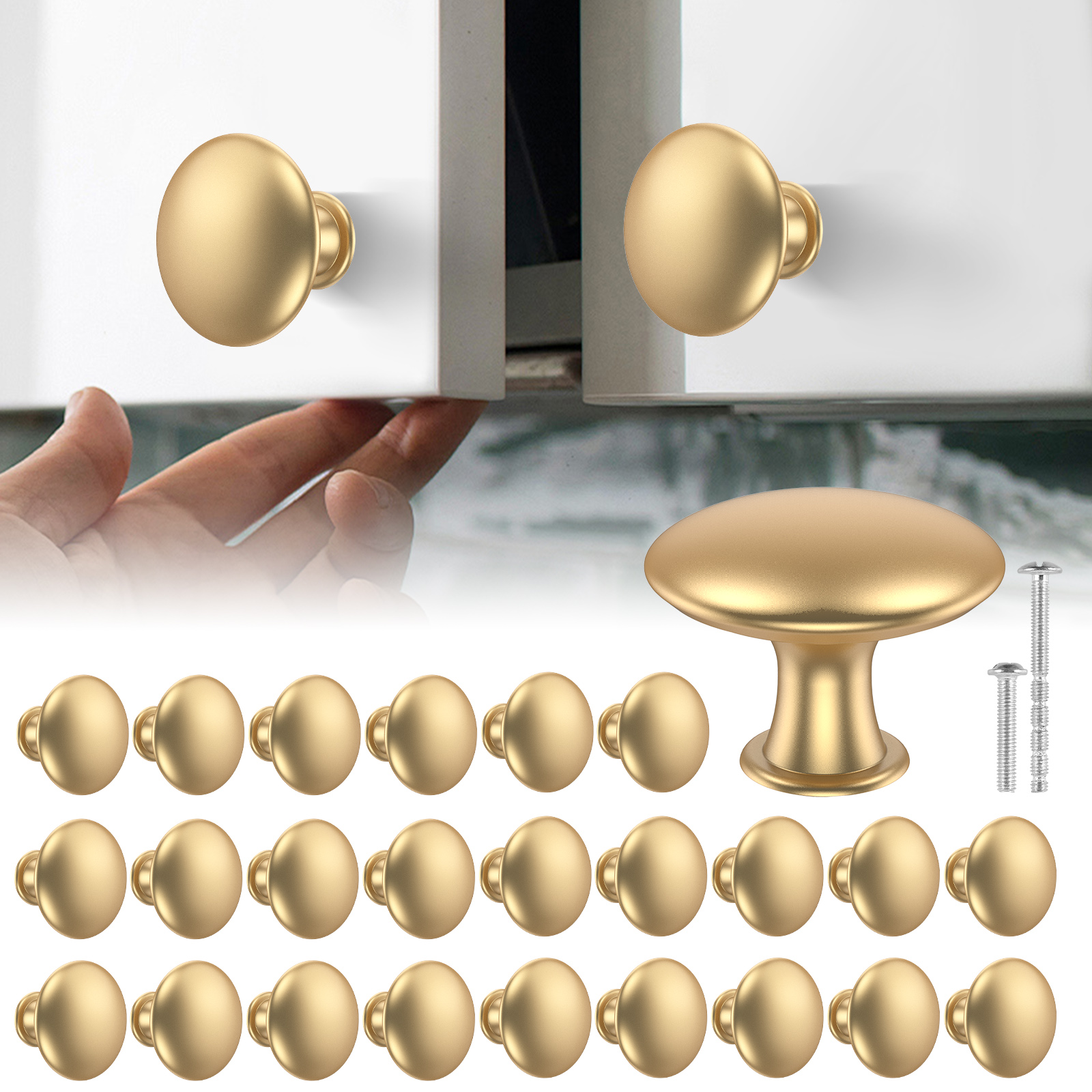 Gold Drawer Knob Set, Rustproof Zinc Alloy Cabinet Handles, Decorative Dresser Knobs, Pull Handle Furniture Hardware