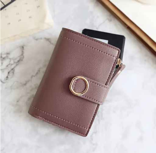 Cute Womens Zipper Wallet Compact PU Leather Card Holder & Coin Purse
