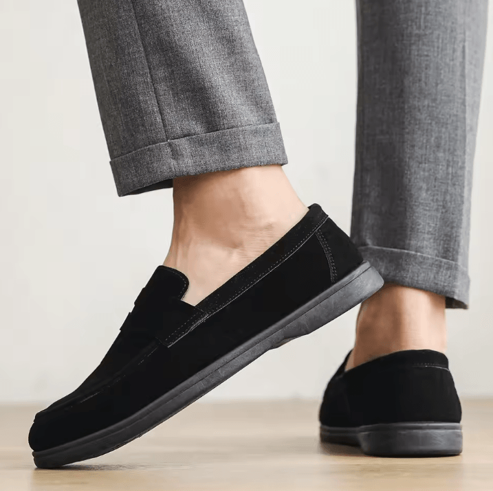 Business Commute Mens Casual Loafers Genuine Leather Lightweight Driving Walking Shoes