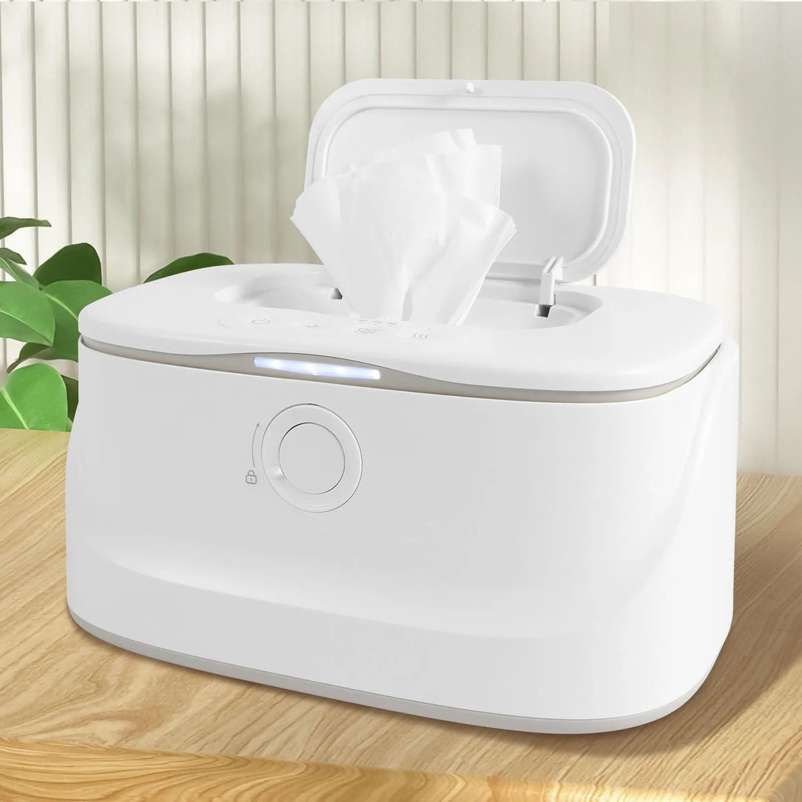 Premium Baby Wipe Warmer & Dispenser with LED Light - Large Capacity baby wipe warmer with adjustable temperature baby w