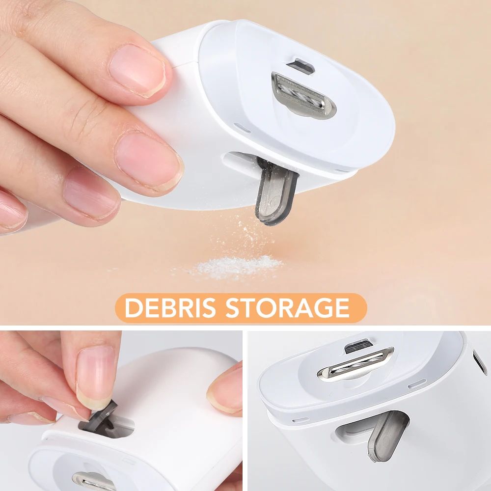 Electric Nail Clipper Automatic Nail Trimmer Safe Rechargeable Manicure Tool