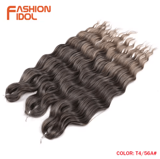Anna Hair 24 Inch Loose Deep Wave Synthetic Crochet Braiding Hair Ombre Blonde Water Wave