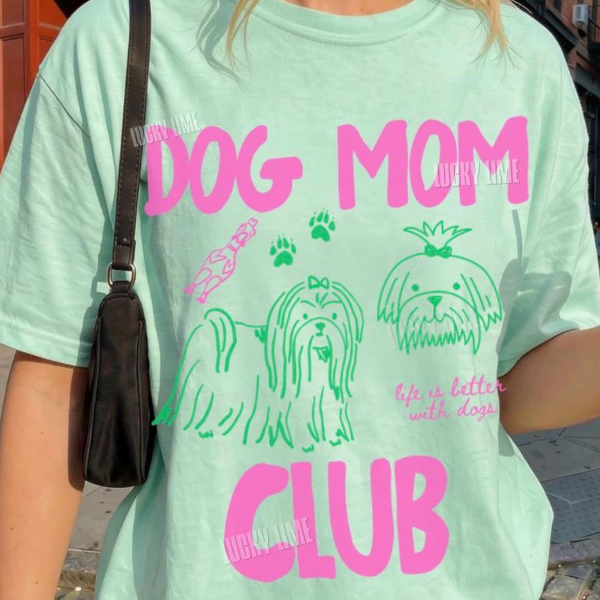 Dog Mom Club Shirt, Dog Mom Tshirt, Shih Tzu Lover Gift, Dog Lover Tee, Fur Mama Shirt, Life is Better With a Dog Shirt,
