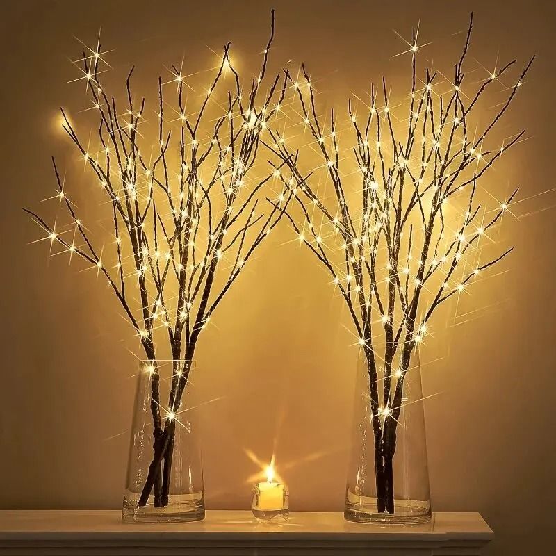 74 cm 50LED Brown Artificial Branches Lights Battery Powered Indoor Decoration Light
