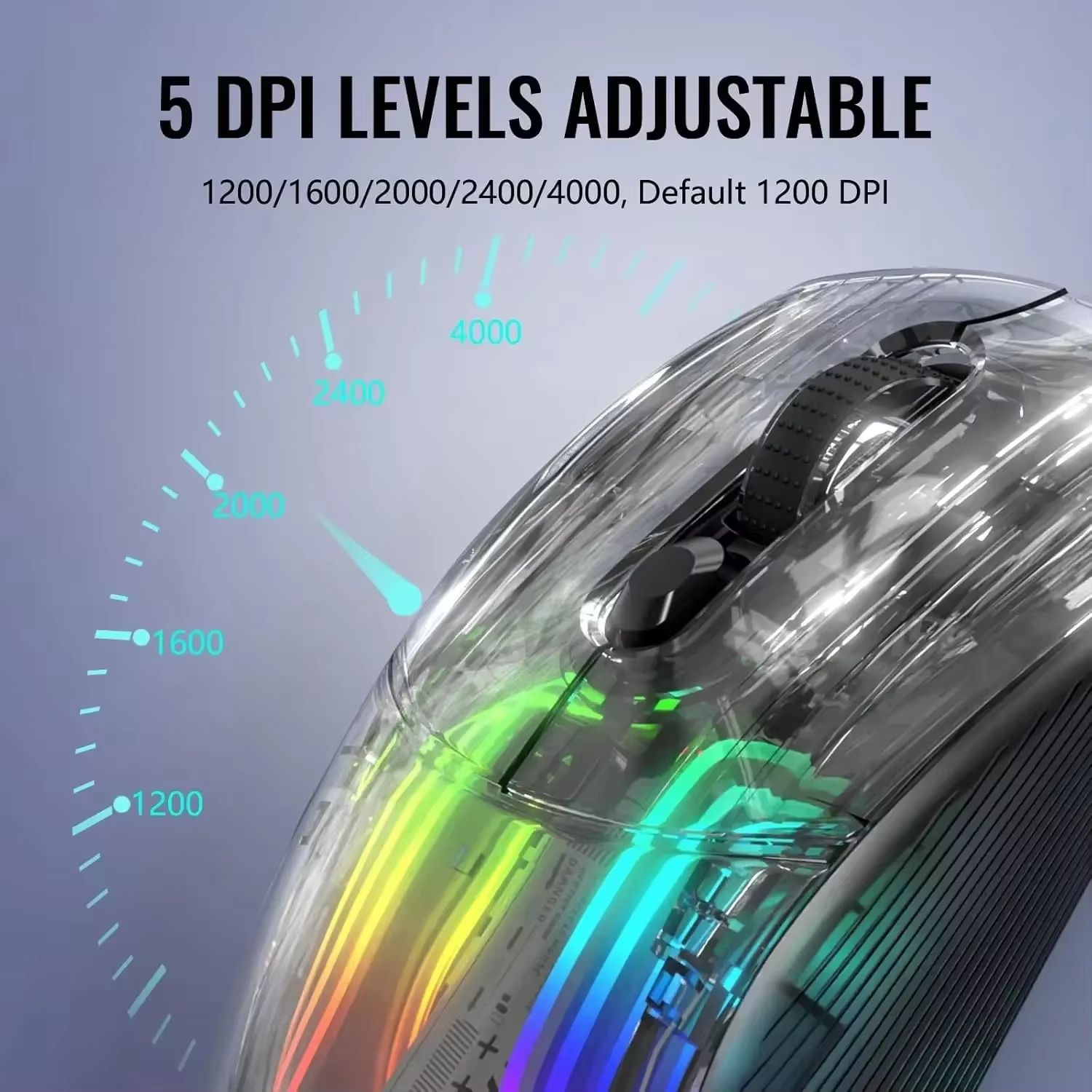 ATTACK SHARK X2 Pro Transparent Shell Wireless Gaming Mouse – Tri-Mode (2.4G / BT / Wired) with RGB Dock & Up to 4000 dp
