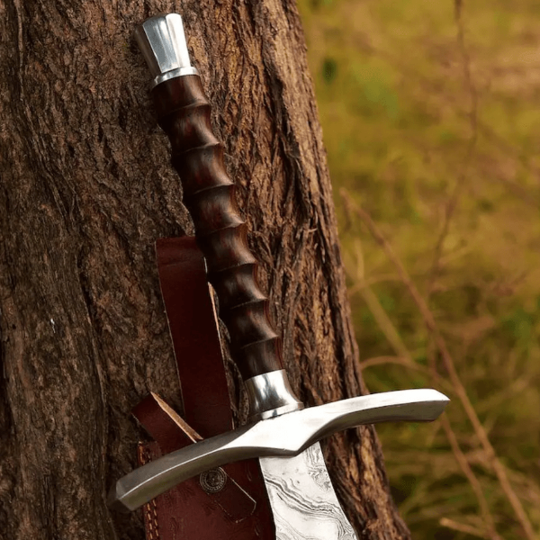 40 Inch Medieval Fantasy Blade with Exotic Wood Handle & Leather Sheath | Historical Collectible | Dad Gift | BF Gift