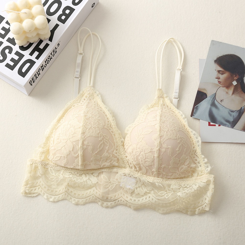 Sexy Lace Bralette for Small Chest Women, Push Up Transparent Bras, Backless Lingerie