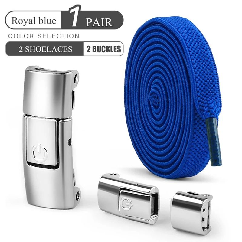 8mm No-Tie Elastic Shoelaces – Press Lock Flat Sneaker Laces