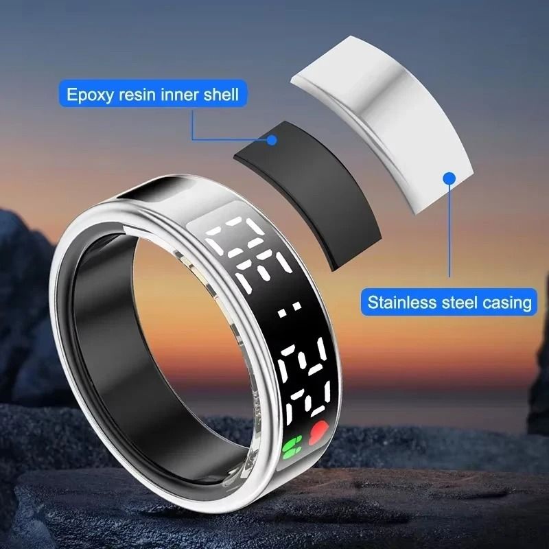 Smart Health and Sleep Monitoring Ring with LED Display