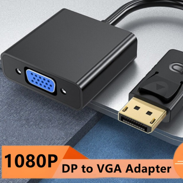 Display Port to VGA Adapter, DP to VGA Cable Converter, Male to Female VGA for Laptop, Computer, Projector, TV