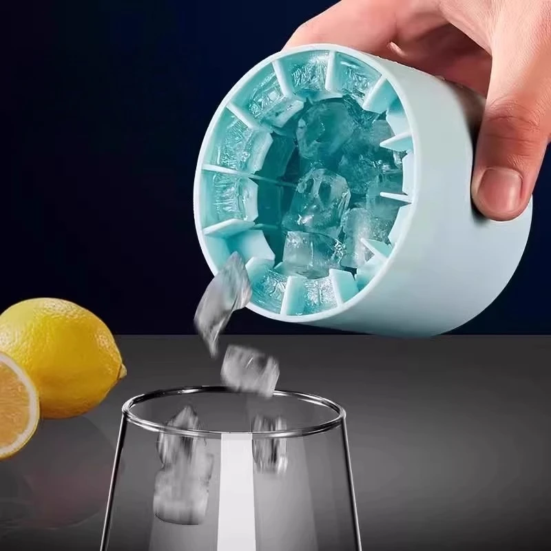 Silicone Cylinder Ice Cube Tray with Lid Easy Release Ice Mold for Tumblers and Water Bottles