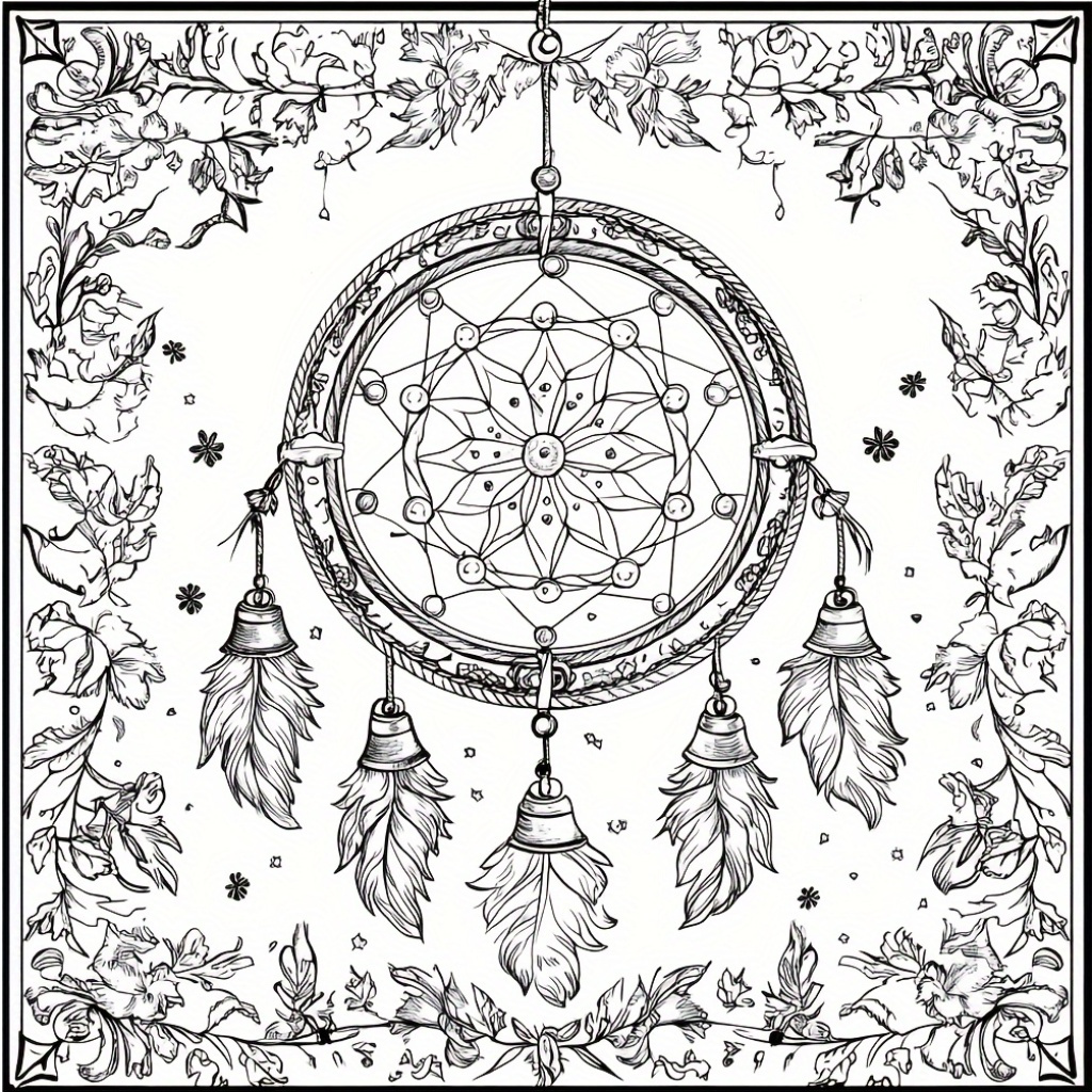 Fairy Dream Catcher Coloring Book for Adults, Stress Relief Colouring, Mood Reduction, Anti Anxiety Art Therapy