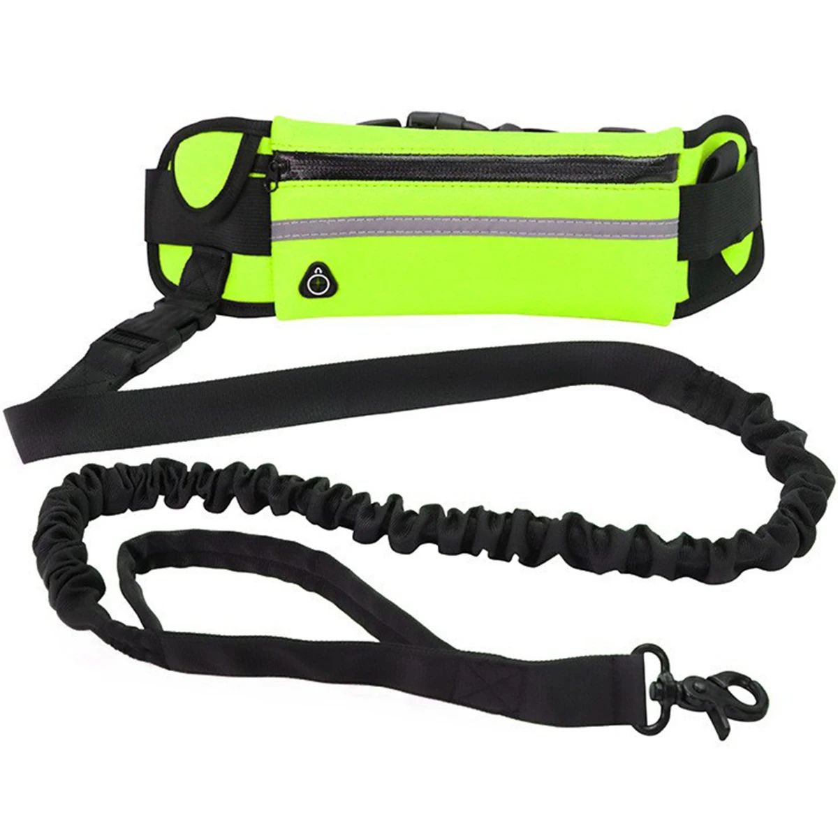 Hands-Free Running Dog Leash with Reflective Elastic Belt & Waist Bag