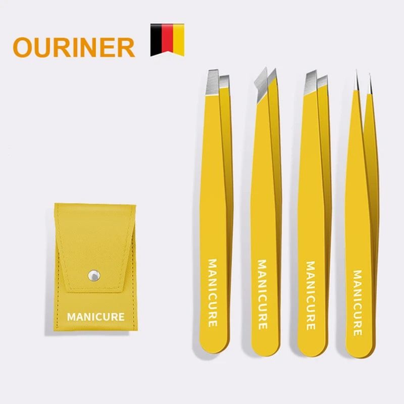 Stainless Steel Slanted Eyebrow Tweezers
