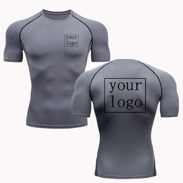 Custom Compression T Shirt, Your Design Logo, Quick Dry Gym Tee Men Women