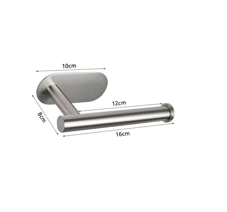 No-Drill Stainless Steel Wall-Mounted Toilet Paper Holder
