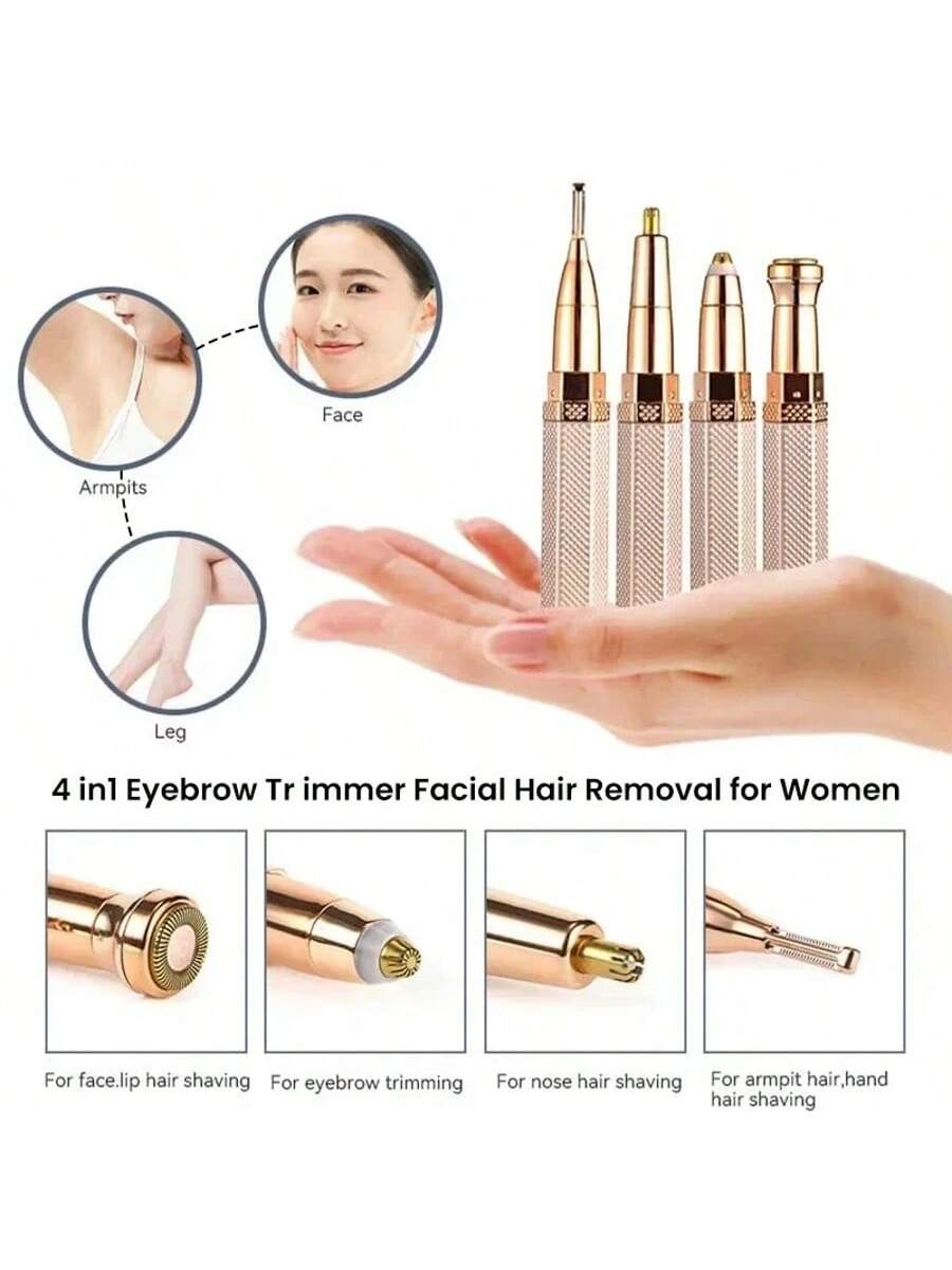 Eyebrow Trimmer Epilator, Electric Hair Removal Shaver for Women, Painless Body and Facial Hair Remover