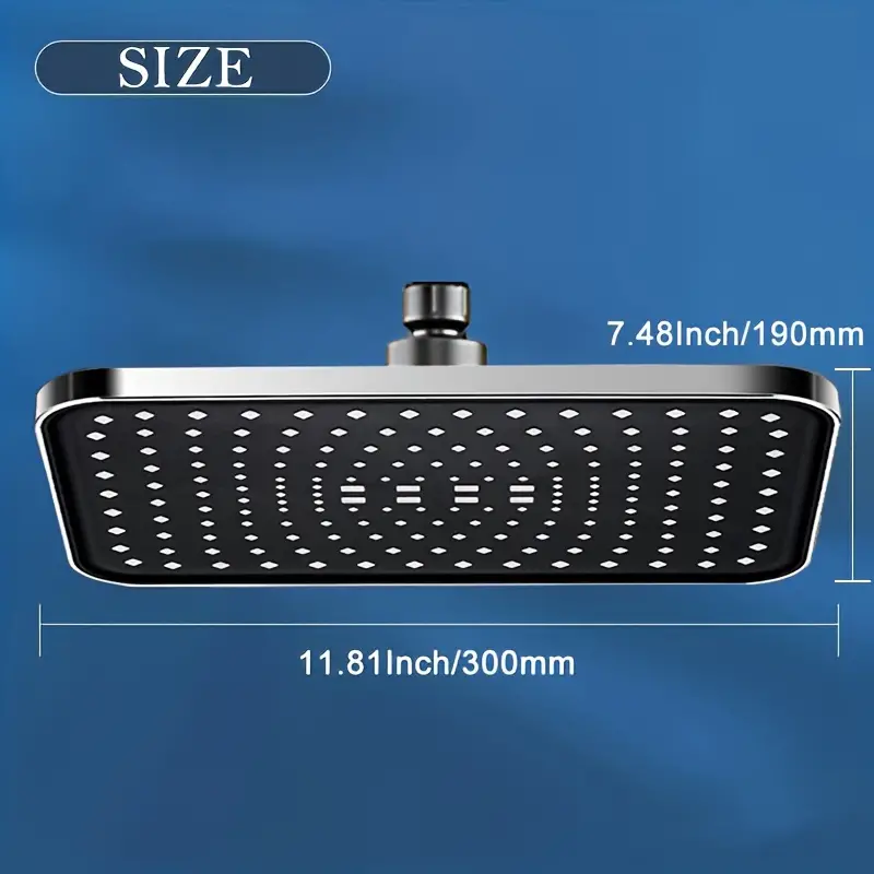 Adjustable Pressurized Shower Head, Large Panel Top Spray Universal Bathroom Set